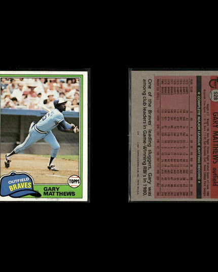 Atlanta Braves 1981 Topps Baseball 40-Card Lot Topps VG