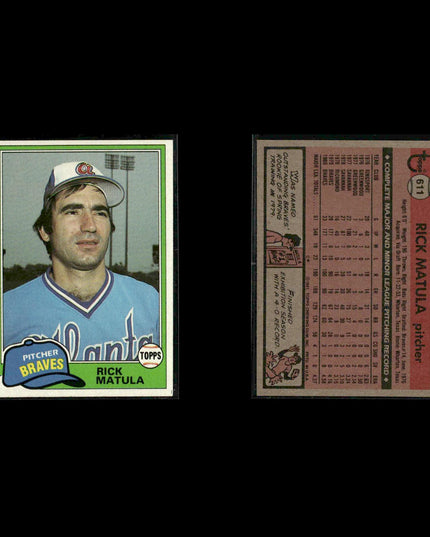 Atlanta Braves 1981 Topps Baseball 40-Card Lot Topps VG