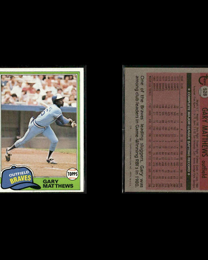 Atlanta Braves 1981 Topps Baseball 40-Card Lot Topps VG