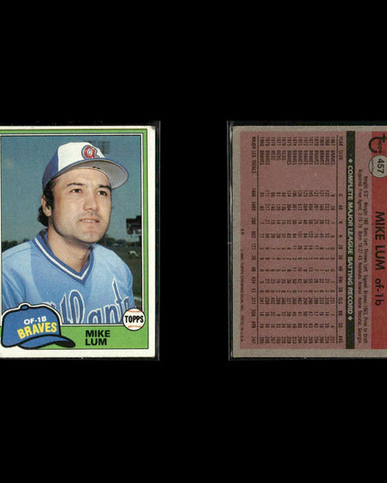 Atlanta Braves 1981 Topps Baseball 40-Card Lot Topps VG