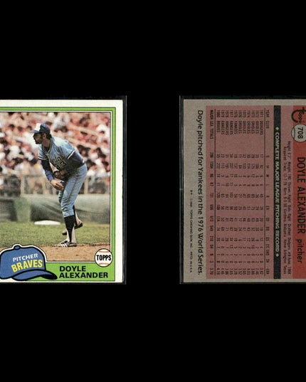 Atlanta Braves 1981 Topps Baseball 40-Card Lot Topps VG