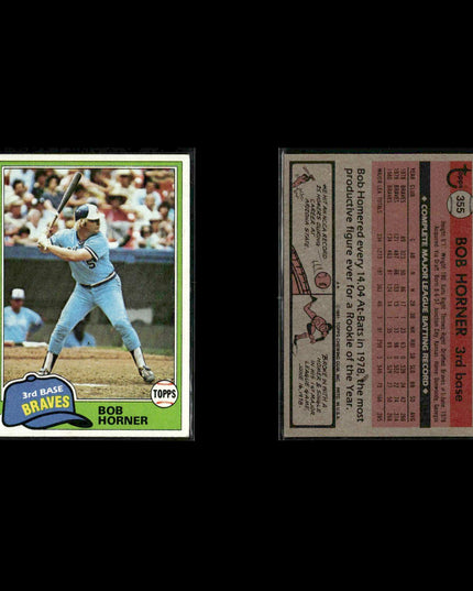 Atlanta Braves 1981 Topps Baseball 40-Card Lot Topps VG