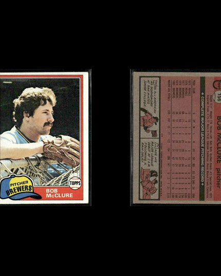Milwaukee Brewers 1981 Topps Baseball 49-Card Lot Topps VG