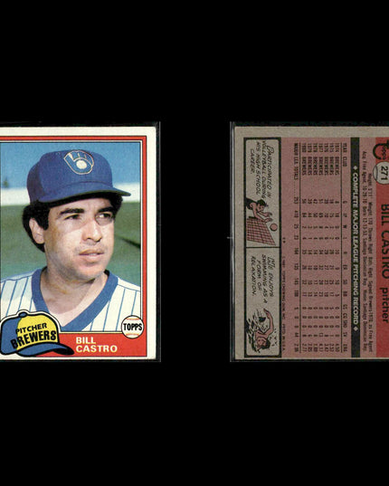 Milwaukee Brewers 1981 Topps Baseball 49-Card Lot Topps VG