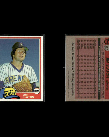 Milwaukee Brewers 1981 Topps Baseball 49-Card Lot Topps VG