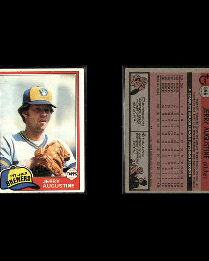 Milwaukee Brewers 1981 Topps Baseball 49-Card Lot Topps VG
