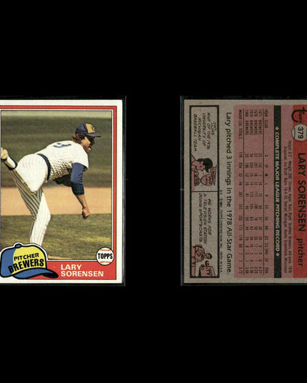 Milwaukee Brewers 1981 Topps Baseball 49-Card Lot Topps VG