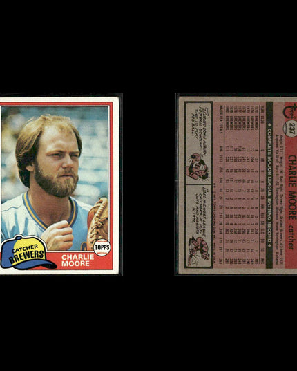 Milwaukee Brewers 1981 Topps Baseball 49-Card Lot Topps VG