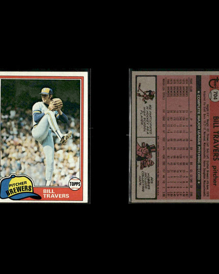 Milwaukee Brewers 1981 Topps Baseball 49-Card Lot Topps VG