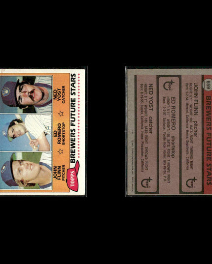 Milwaukee Brewers 1981 Topps Baseball 49-Card Lot Topps VG