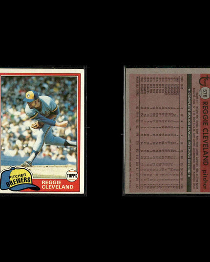 Milwaukee Brewers 1981 Topps Baseball 49-Card Lot Topps VG