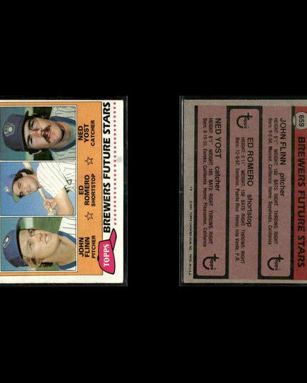 Milwaukee Brewers 1981 Topps Baseball 49-Card Lot Topps VG