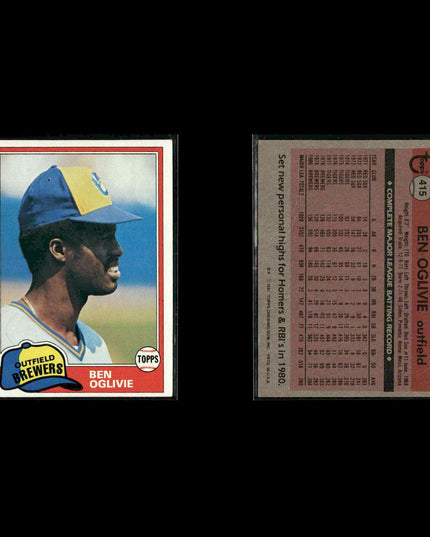 Milwaukee Brewers 1981 Topps Baseball 49-Card Lot Topps VG
