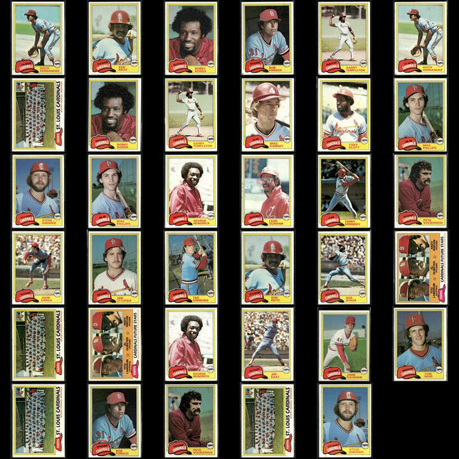 St. Louis Cardinals 1981 Topps Baseball 35-Card Lot Topps VG