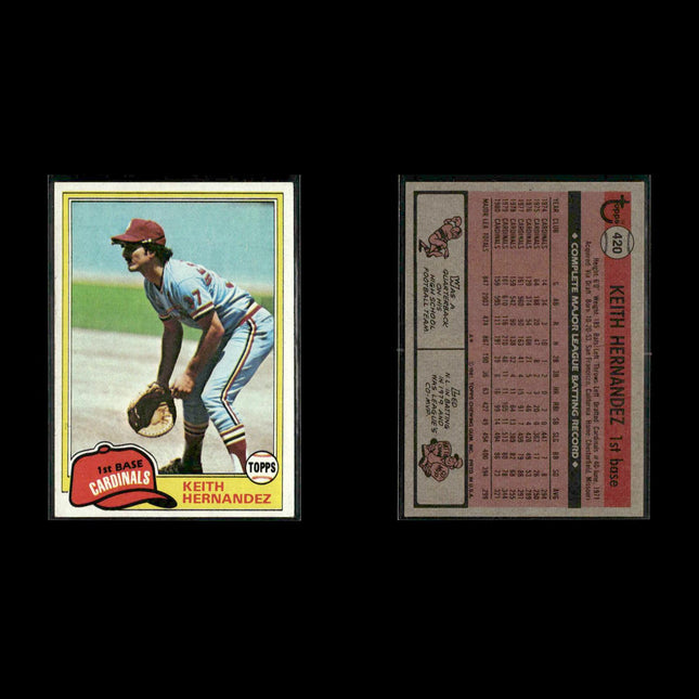 St. Louis Cardinals 1981 Topps Baseball 35-Card Lot Topps VG