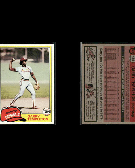 St. Louis Cardinals 1981 Topps Baseball 35-Card Lot Topps VG