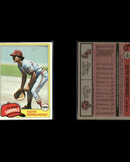 St. Louis Cardinals 1981 Topps Baseball 35-Card Lot Topps VG