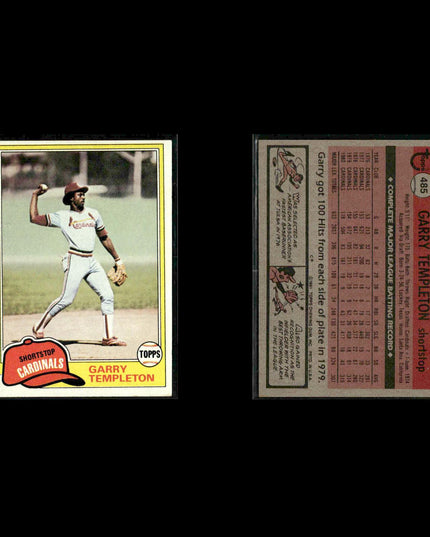 St. Louis Cardinals 1981 Topps Baseball 35-Card Lot Topps VG