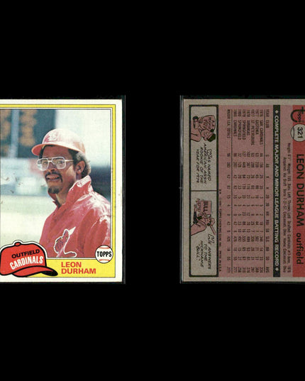 St. Louis Cardinals 1981 Topps Baseball 35-Card Lot Topps VG