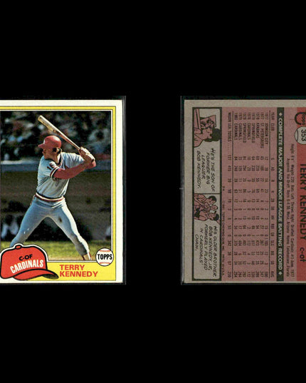 St. Louis Cardinals 1981 Topps Baseball 35-Card Lot Topps VG