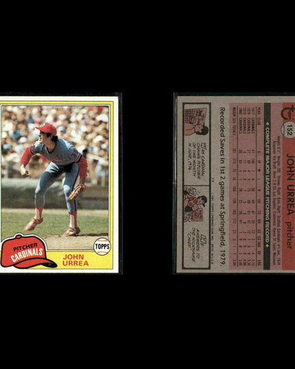 St. Louis Cardinals 1981 Topps Baseball 35-Card Lot Topps VG