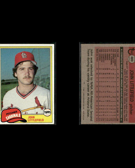 St. Louis Cardinals 1981 Topps Baseball 35-Card Lot Topps VG