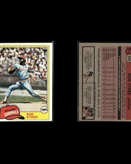 St. Louis Cardinals 1981 Topps Baseball 35-Card Lot Topps VG