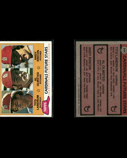 St. Louis Cardinals 1981 Topps Baseball 35-Card Lot Topps VG