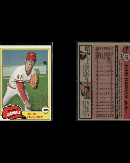 St. Louis Cardinals 1981 Topps Baseball 35-Card Lot Topps VG
