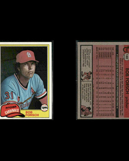 St. Louis Cardinals 1981 Topps Baseball 35-Card Lot Topps VG