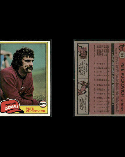 St. Louis Cardinals 1981 Topps Baseball 35-Card Lot Topps VG