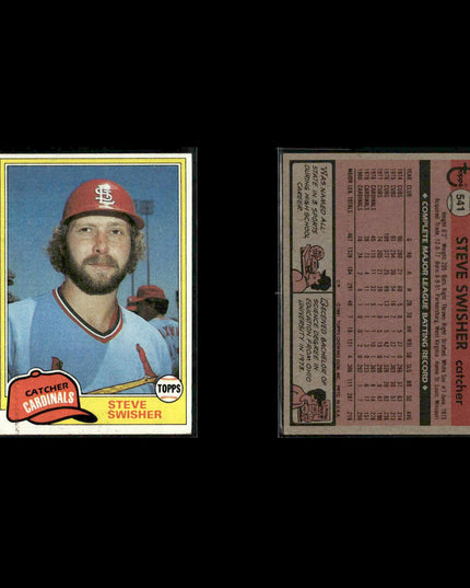 St. Louis Cardinals 1981 Topps Baseball 35-Card Lot Topps VG