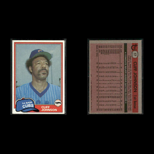 Chicago Cubs 1981 Topps Baseball 23-Card Lot Topps VG