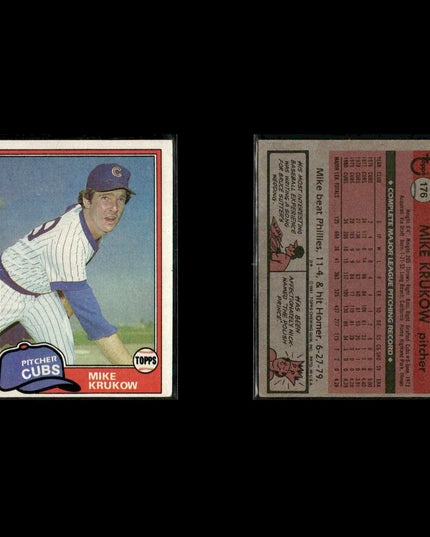 Chicago Cubs 1981 Topps Baseball 23-Card Lot Topps VG