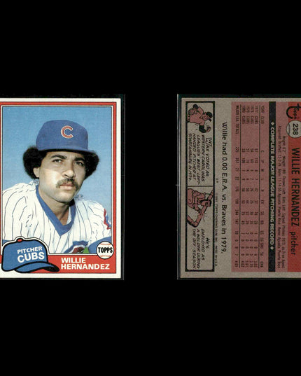 Chicago Cubs 1981 Topps Baseball 23-Card Lot Topps VG