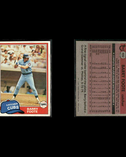 Chicago Cubs 1981 Topps Baseball 23-Card Lot Topps VG