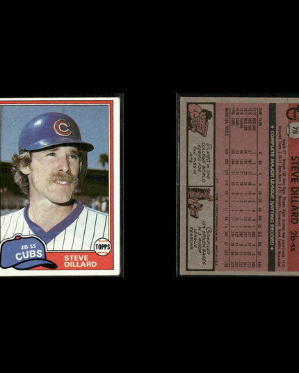 Chicago Cubs 1981 Topps Baseball 23-Card Lot Topps VG