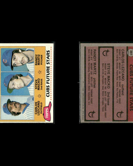 Chicago Cubs 1981 Topps Baseball 23-Card Lot Topps VG