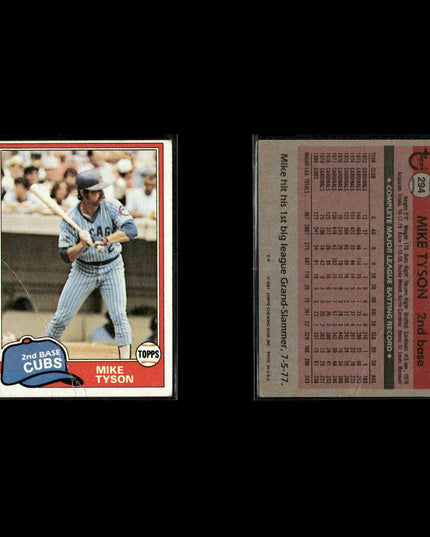 Chicago Cubs 1981 Topps Baseball 23-Card Lot Topps VG
