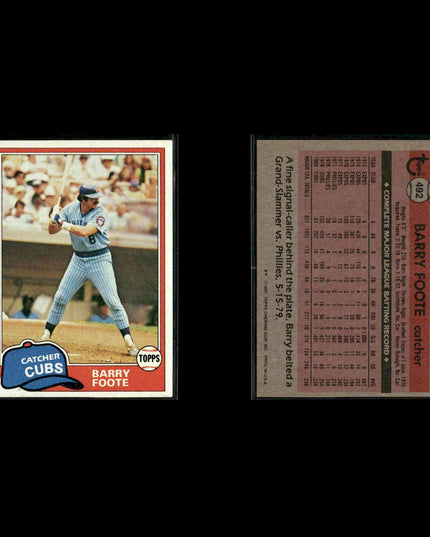 Chicago Cubs 1981 Topps Baseball 23-Card Lot Topps VG