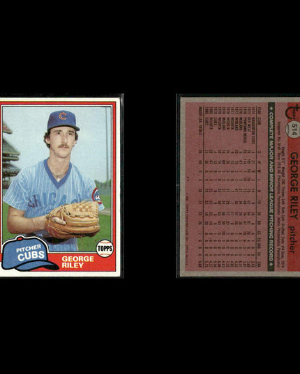Chicago Cubs 1981 Topps Baseball 23-Card Lot Topps VG
