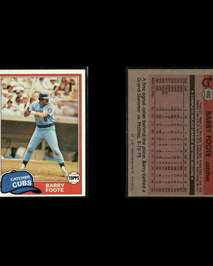 Chicago Cubs 1981 Topps Baseball 23-Card Lot Topps VG