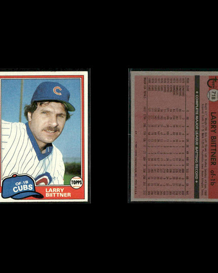 Chicago Cubs 1981 Topps Baseball 23-Card Lot Topps VG