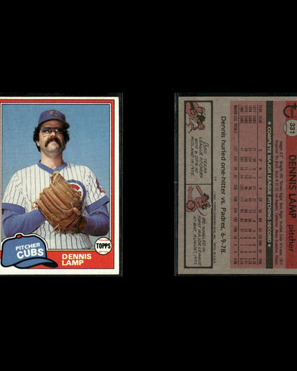 Chicago Cubs 1981 Topps Baseball 23-Card Lot Topps VG