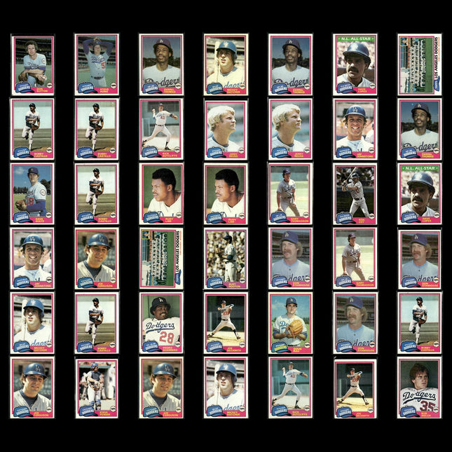 Los Angeles Dodgers 1981 Topps Baseball 42-Card Lot Topps VG