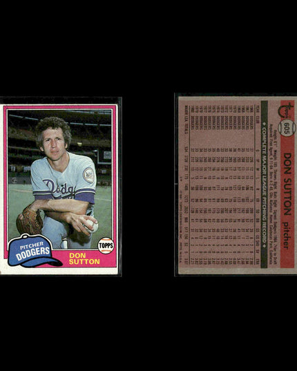Los Angeles Dodgers 1981 Topps Baseball 42-Card Lot Topps VG
