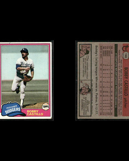 Los Angeles Dodgers 1981 Topps Baseball 42-Card Lot Topps VG