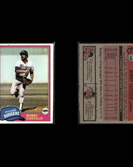 Los Angeles Dodgers 1981 Topps Baseball 42-Card Lot Topps VG