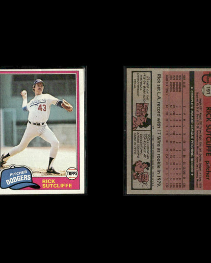 Los Angeles Dodgers 1981 Topps Baseball 42-Card Lot Topps VG