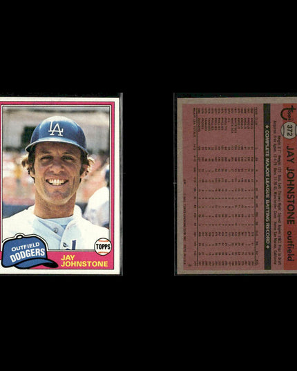 Los Angeles Dodgers 1981 Topps Baseball 42-Card Lot Topps VG